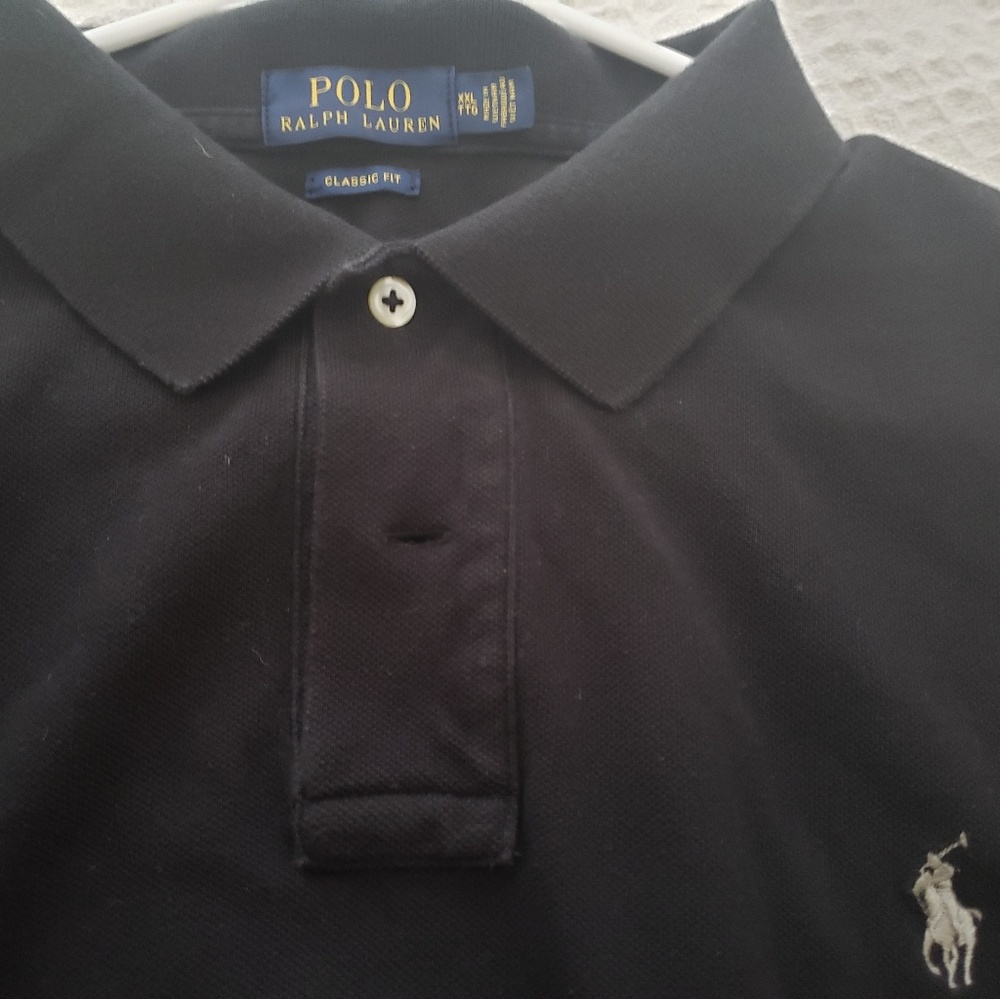 Mens Gray Short Sleeve Polo worn ONCE